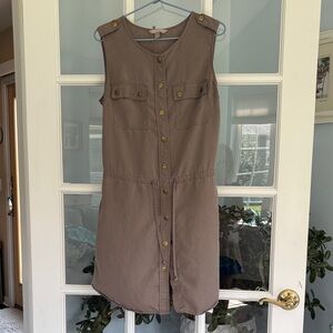 Banana Republic Taupe Sleeveless Midi Dress